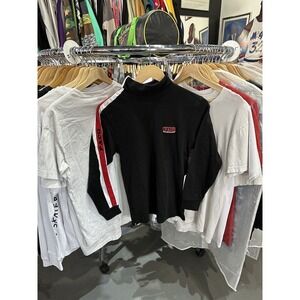 Vintage 90s Paco Sport Black Long Sleeve Turtleneck Shirt Size Small NWT